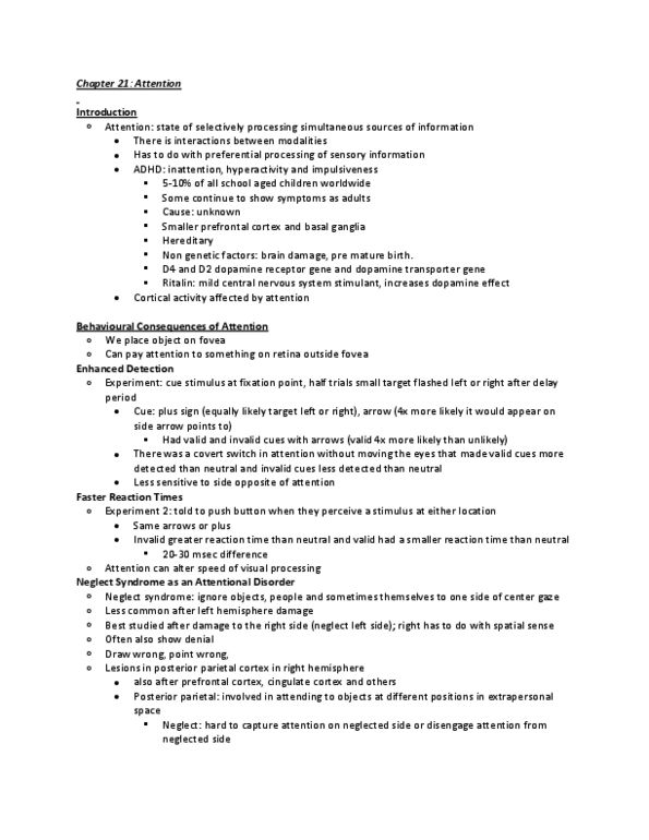 NROC64H3 Chapter Notes - Chapter 21: Receptive Field, Gaba Receptor Antagonist, Robert Desimone thumbnail