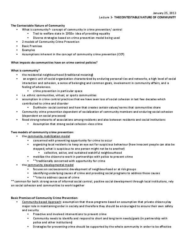 SOC316H5 Lecture Notes - Lecture 3: Rexdale, Informal Social Control thumbnail