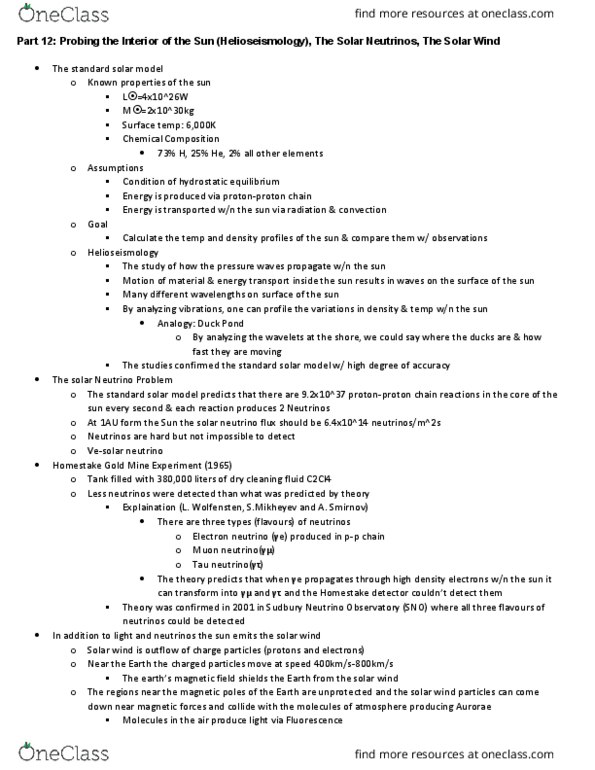 ASTR 1P01 Lecture Notes - Lecture 12: Standard Solar Model, Muon Neutrino, Homestake Mine (South Dakota) thumbnail