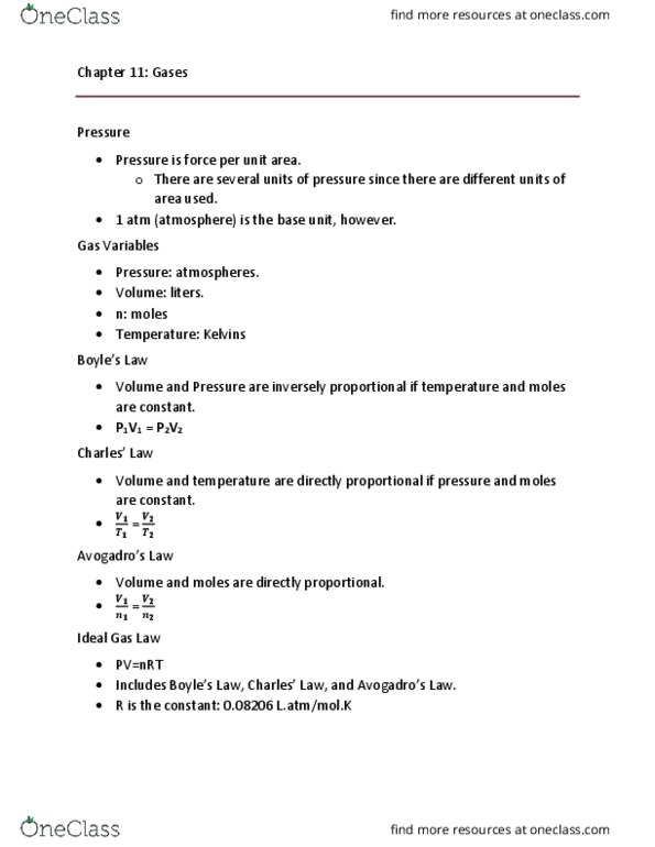 CHEM 120A Lecture Notes - Lecture 11: Ideal Gas Law, Mole Fraction, Molar Mass thumbnail