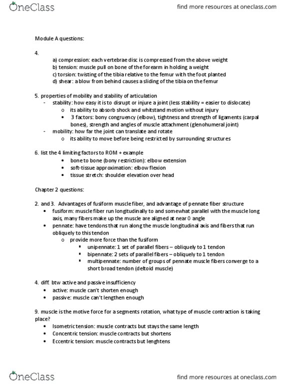 Kinesiology 2241A/B Lecture Notes - Lecture 1: Carpal Bones, Shoulder Joint, Pennate Muscle thumbnail