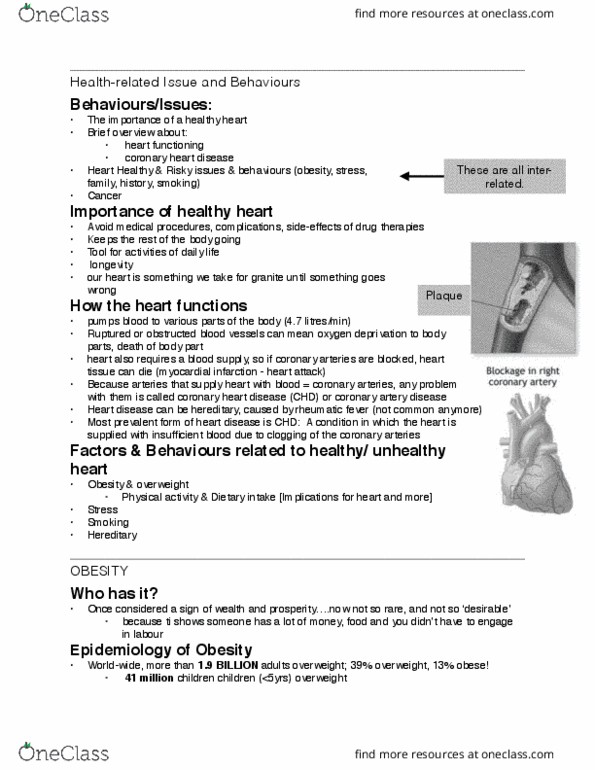 Health Sciences 2250A/B Lecture Notes - Lecture 1: Coronary Artery Disease, Coronary Circulation, Rheumatic Fever thumbnail