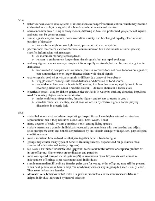 BIOL 107 Lecture Notes - Eusociality, Phloem, Waggle Dance thumbnail