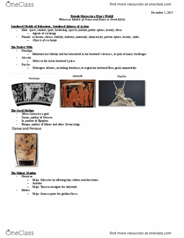 Classical Studies 2200 Lecture Notes - Lecture 11: Atreus, Epic Cycle, Iphigenia thumbnail