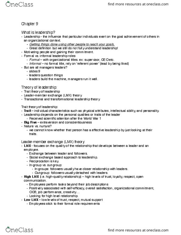 COMMERCE 1BA3 Lecture Notes - Lecture 6: Glass Ceiling, Social Capital, Marissa Mayer thumbnail