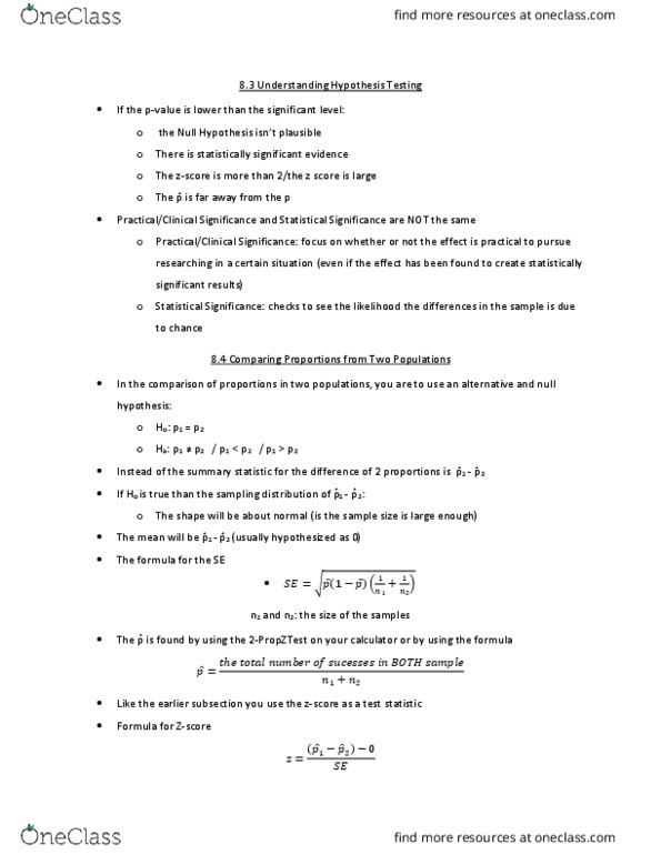 MATH 140 Lecture Notes - Lecture 15: Null Hypothesis, Summary Statistics, Alternative Hypothesis thumbnail
