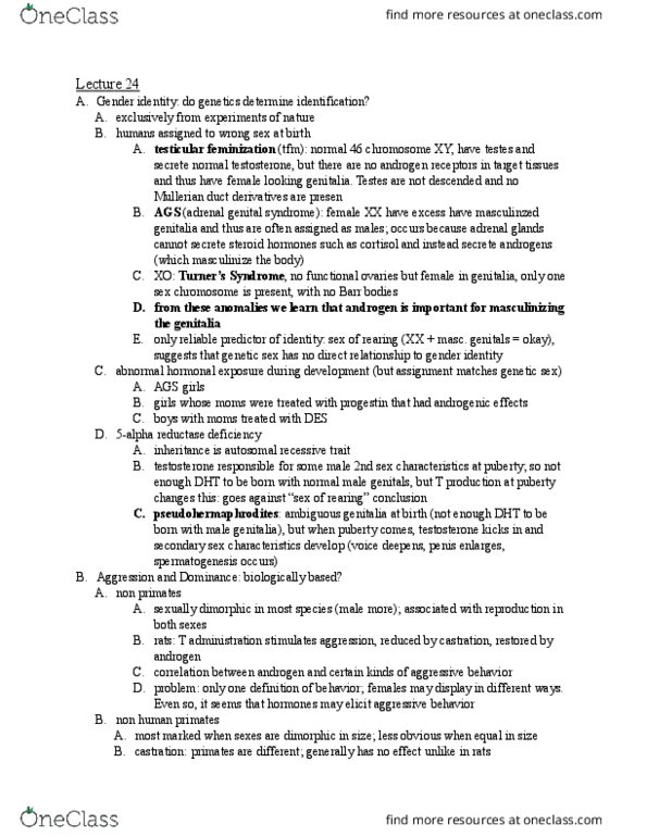 FGSS 2140 Lecture Notes - Lecture 24: Constipation, Pars Intermedia, Gonadotropin thumbnail