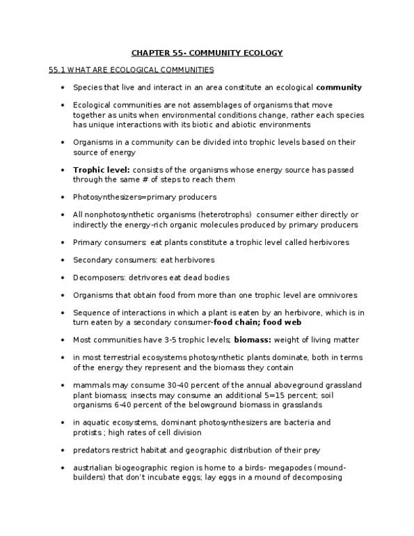 BIOLOGY 4A03 Lecture Notes - Trophic Cascade, Pronghorn, Primary Succession thumbnail