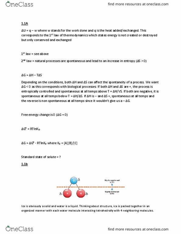 BMB 401 Lecture Notes - Lecture 1: Hydrophile, Osmosis, Acid Dissociation Constant thumbnail