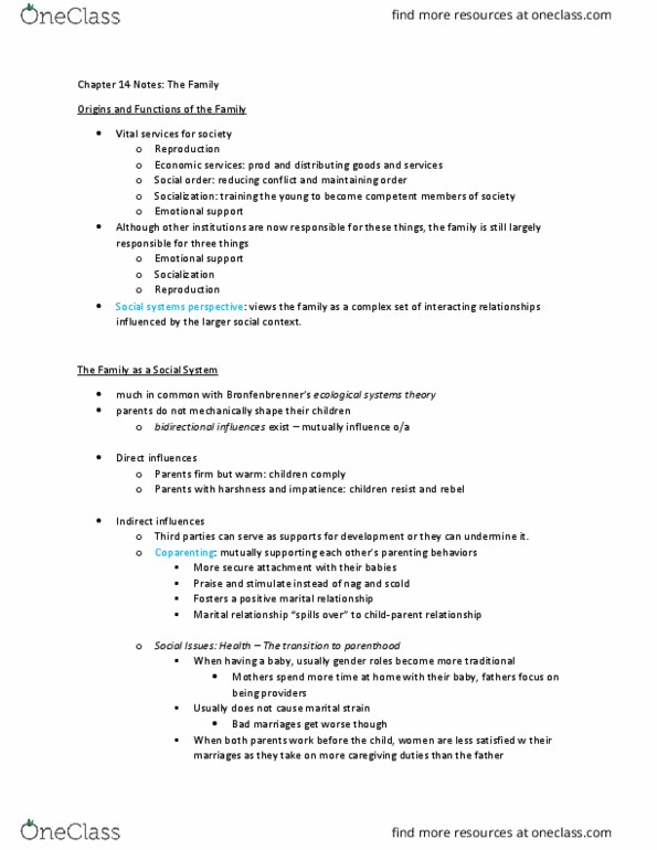 CD-0001 Chapter Notes - Chapter 14: Nuclear Family, Single Parent, Parenting thumbnail