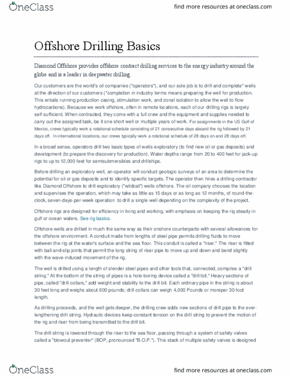REAL-690 Lecture Notes - Lecture 2: United States Offshore Drilling Debate, Offshore Drilling, Drill String thumbnail