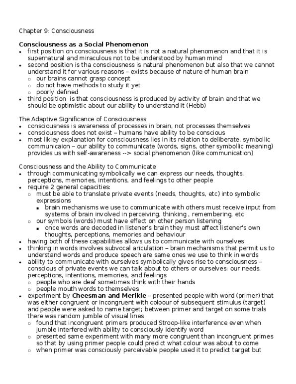 PSYCH 4R03 Lecture Notes - Sleep Spindle, Ideomotor Phenomenon, Electromyography thumbnail