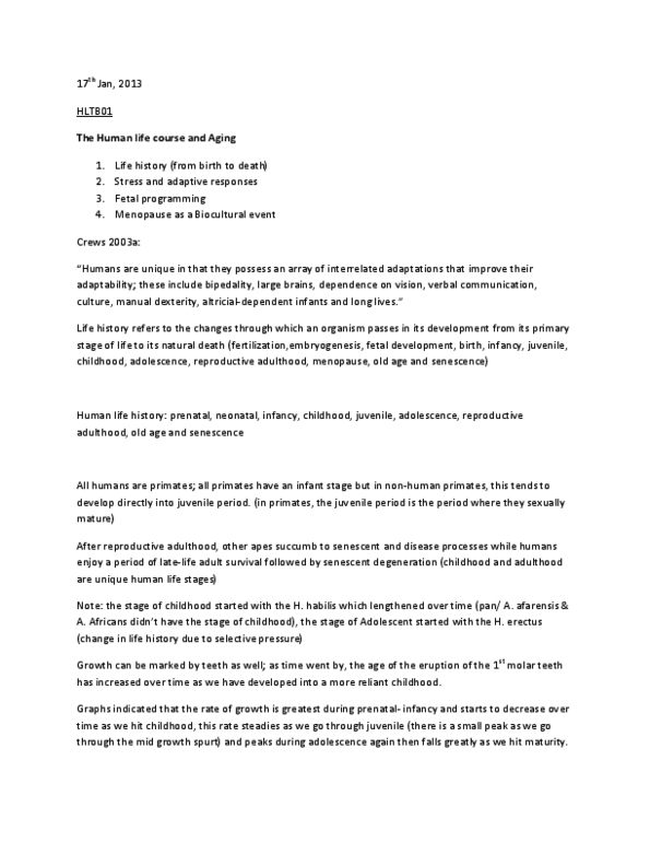 HLTC22H3 Lecture Notes - Immune System, Sympathetic Nervous System, Homeostasis thumbnail