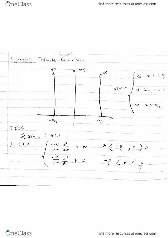 PHYS 4401 Lecture 4: Symmetric Infinite Square Well thumbnail