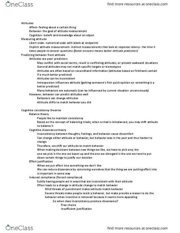 PSYB10H3 Lecture Notes - Lecture 4: Mental Chronometry, Self-Perception Theory, Spreading Activation thumbnail