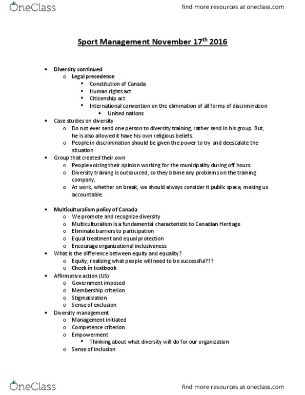 Kinesiology 2298A/B Lecture Notes - Lecture 11: Railways Act 1921, Physical Capital, Equal Protection Clause thumbnail