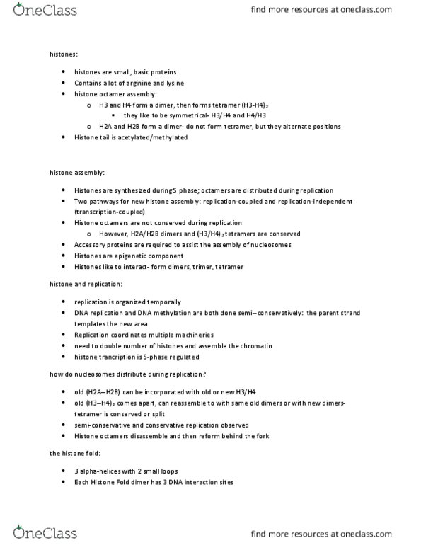 BMS 607 Lecture Notes - Lecture 14: Sp1 Transcription Factor, Histone H1, Puffy Amiyumi thumbnail