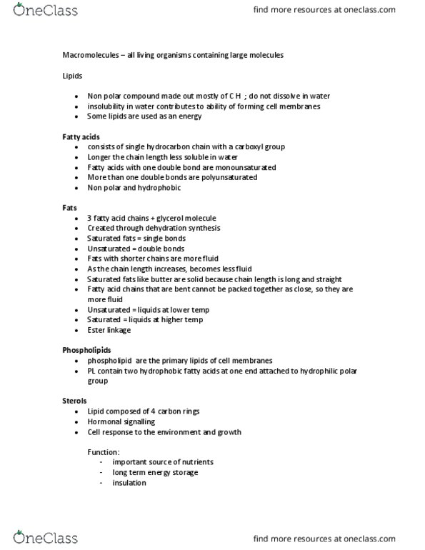 BIO152H5 Lecture Notes - Lecture 3: Rumen, Cholesterol, Omega-3 Fatty Acid thumbnail