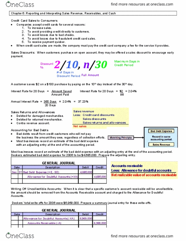 ACCT 1209 Chapter Notes - Chapter 6: Accounts Receivable, Bank Statement, Bank Reconciliation thumbnail
