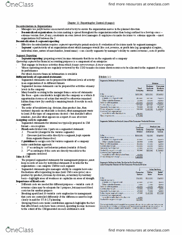 ADM 2341 Chapter Notes - Chapter 11: Management Accounting, Financial Statement, Cost Accounting thumbnail