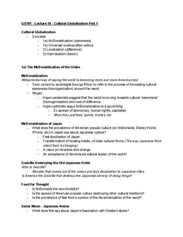 GS101 Lecture Notes - Lecture 16: Consciousness Raising, Kfc, International Criminal Court thumbnail