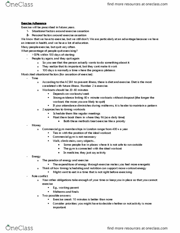 Health Sciences 2000A/B Lecture Notes - Lecture 9: Goal Setting, Culture Shock, Role Conflict thumbnail