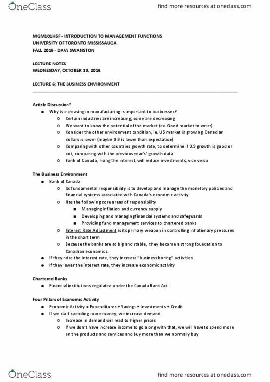 MGM101H5 Lecture Notes - Lecture 6: Purchasing Power Parity, Devaluation, Gross Domestic Product thumbnail