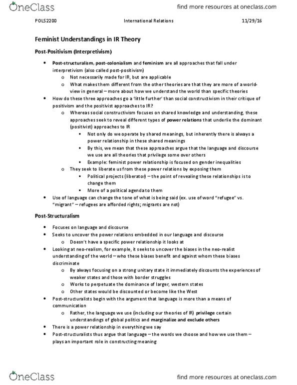 POLS 2200 Lecture Notes - Lecture 26: Common-Pool Resource, Eurocentrism, Jon Runyan thumbnail