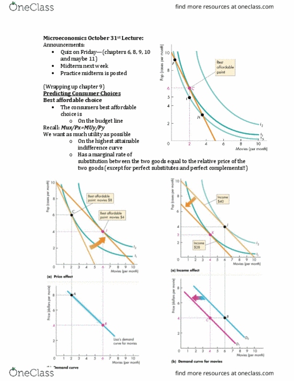 Economics 1021A/B Lecture Notes - Lecture 14: Substitute Good, Indifference Curve, Opportunity Cost thumbnail