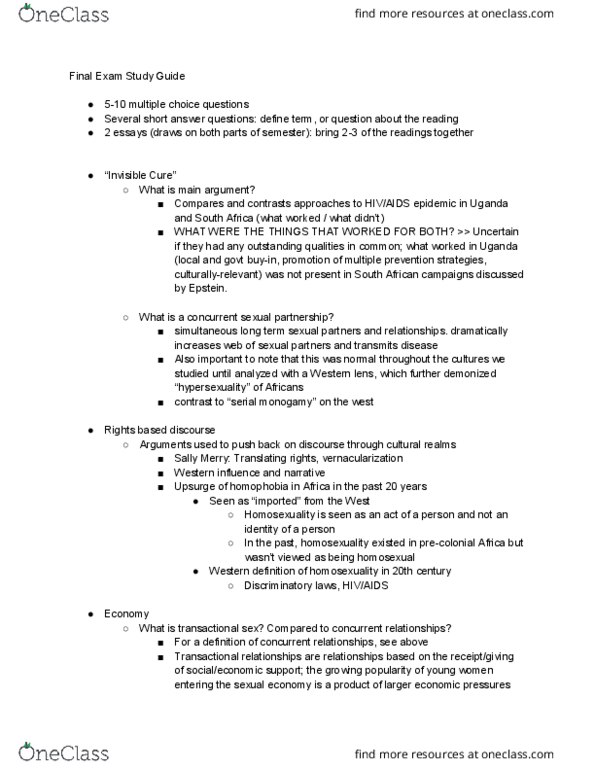 AAAD 200 Lecture Notes - Lecture 16: Monogamy, Haemophilia, Premarital Sex thumbnail