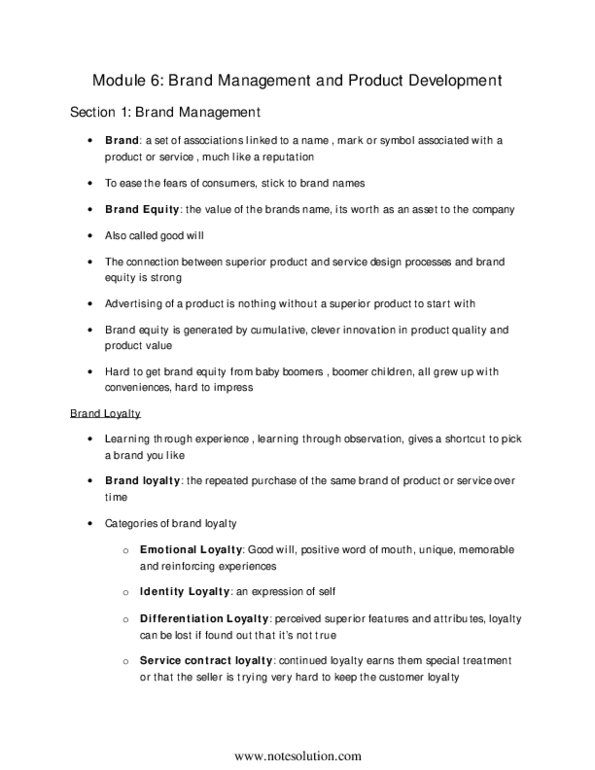 MKT 100 Chapter : Module 6 Notes thumbnail