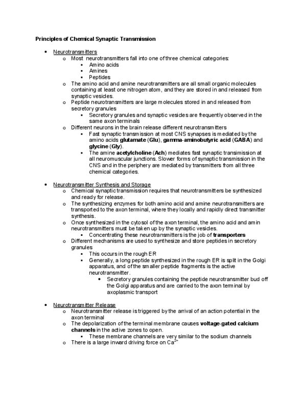 PSYC 410 Lecture Notes - Resting Potential, Inhibitory Postsynaptic Potential, Skeletal Muscle thumbnail