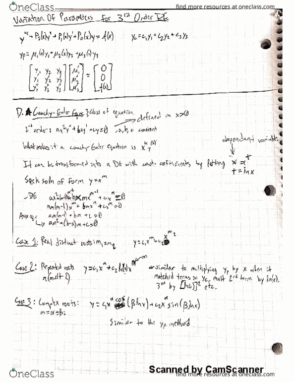 MTH 425 Lecture 3: Cauchy Euler Eqns thumbnail