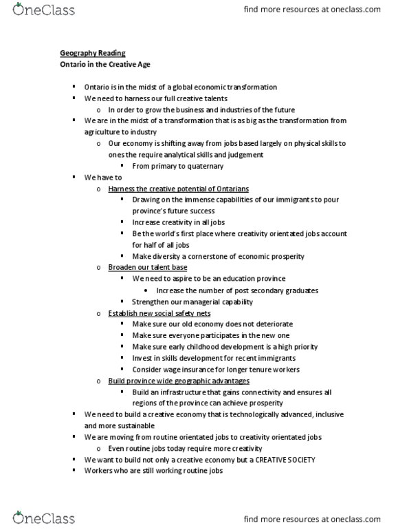 Geography 2011A/B Chapter Notes - Chapter 4: Private Good, Human Capital, Congestion Pricing thumbnail