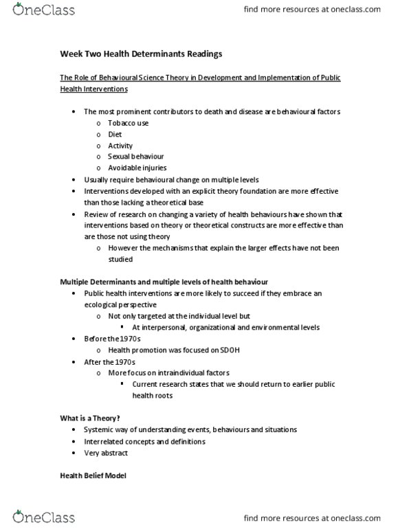 Health Sciences 3025A/B Lecture Notes - Lecture 2: Health Communication, Observational Learning, Social Cognitive Theory thumbnail