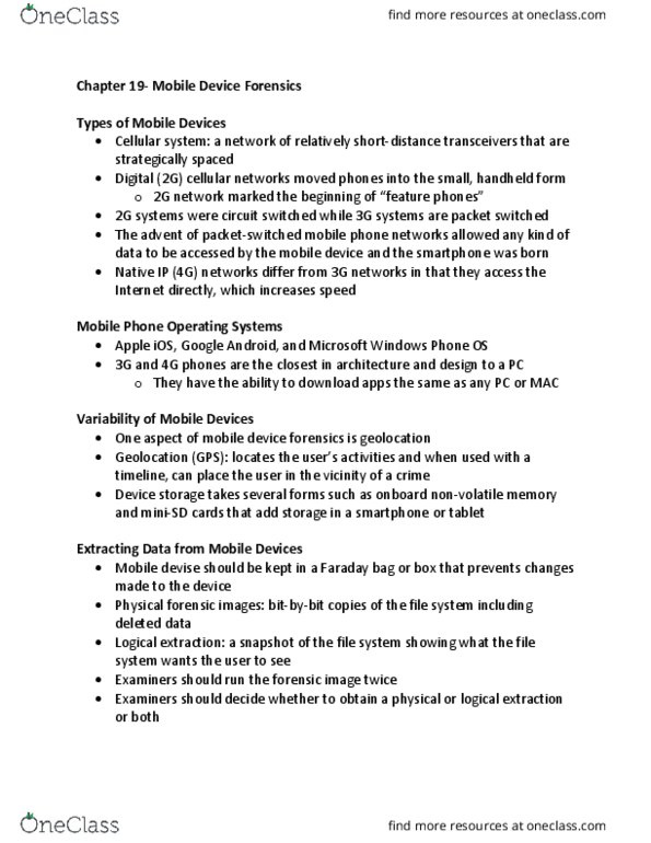 CHY 183 Chapter Notes - Chapter 19: Mobile Identification Number, Secure Digital, International Mobile Subscriber Identity thumbnail