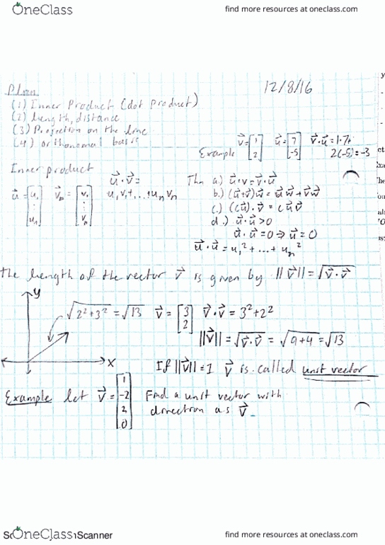 MATH 235 Lecture 25: Dot Product and Orthanogonal Vectors thumbnail
