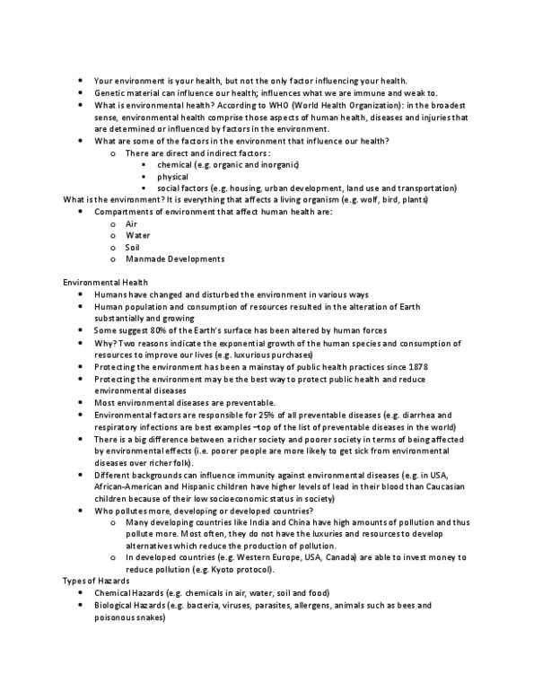 ENVR 203 Lecture Notes - Kyoto Protocol, Venomous Snake, World Health Organization thumbnail