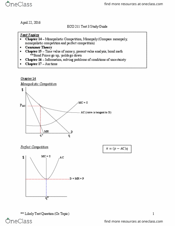 ECO 1000 Lecture Notes - Lecture 1: Monopolistic Competition, Indifference Curve, Budget Constraint thumbnail