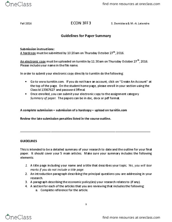 ECON 3F03 Lecture Notes - Lecture 2: Turnitin, Scientific Control, Field Experiment thumbnail