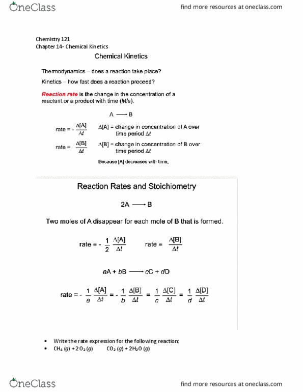 CHM 121 Lecture Notes - Lecture 7: Homogeneous Catalysis, Chemical Equation, Rate Equation thumbnail