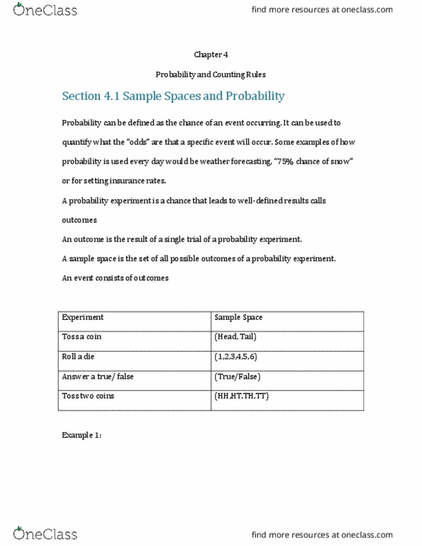 STA 2023 Lecture Notes - Lecture 16: Sample Space, Decimal Mark thumbnail