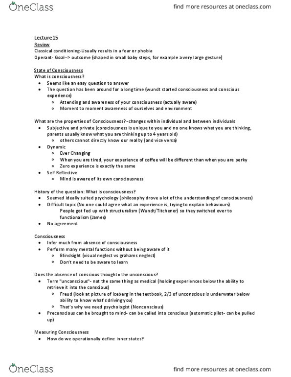 PS100 Lecture Notes - Lecture 15: Circadian Rhythm, Pineal Gland, Autopilot thumbnail