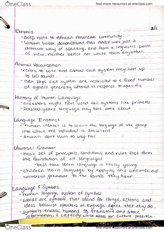 ANTH 111 Lecture 4: ANT 111 Notes #4 thumbnail