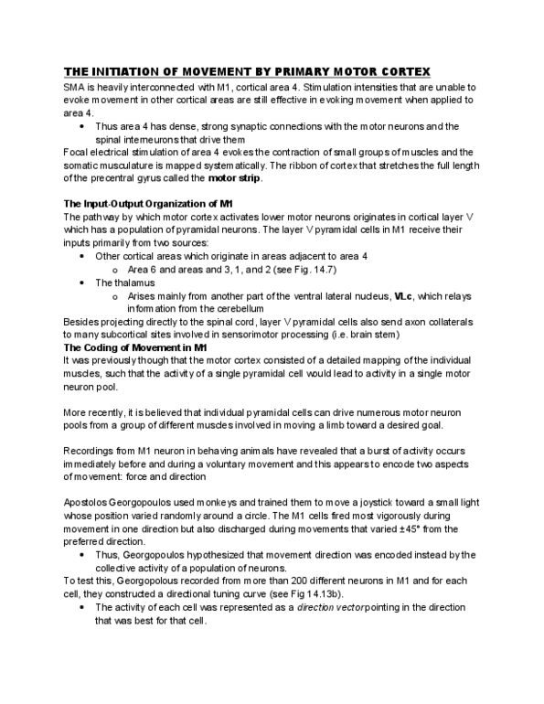 PHGY 1030 Lecture Notes - Motor Learning, Deep Cerebellar Nuclei, Cerebellar Vermis thumbnail