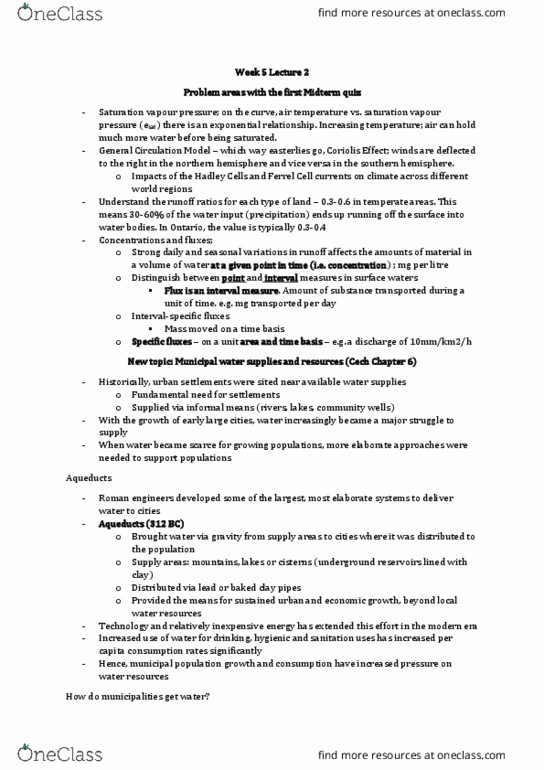 GPHY 103 Lecture Notes - Lecture 13: General Circulation Model, Roman Aqueduct, Vapor Pressure thumbnail