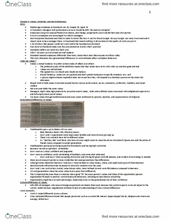 Psychology 2990A/B Chapter Notes - Chapter 6, 7, 8: Job Satisfaction, Emotional Contagion, Job Performance thumbnail