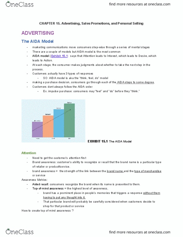 COMMERCE 2MA3 Lecture Notes - Lecture 15: Public Service Announcement, Sales Promotion, Brand Awareness thumbnail