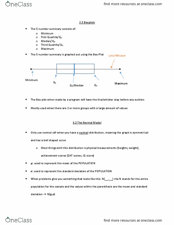 MATH 140 Lecture Notes - Lecture 7: Standard Deviation thumbnail