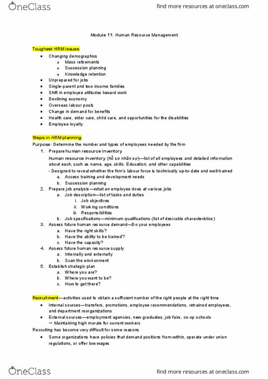AFM131 Lecture Notes - Lecture 11: Succession Planning, Job Rotation, Performance Appraisal thumbnail